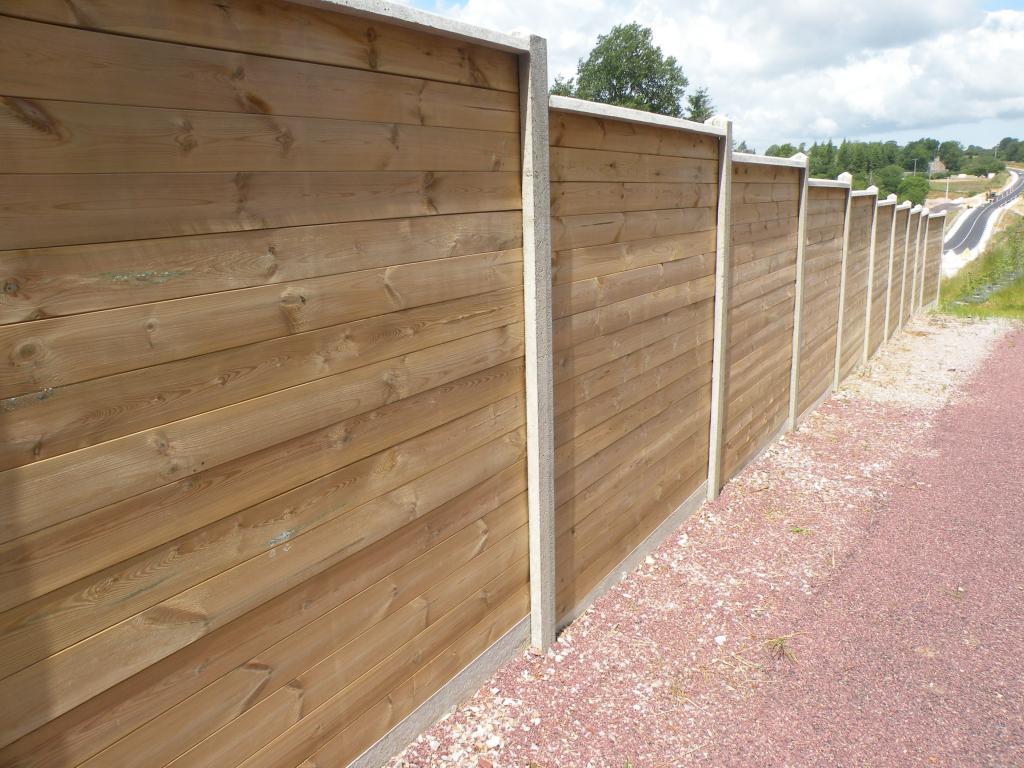 Cr�a cl�ture - Cl�ture en b�ton et remplissage bois